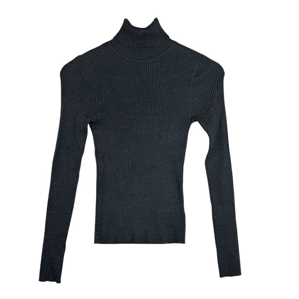 Express Women's Turtleneck Ribbed Long Sleeve Top size Small Black